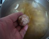 肉団子ときのこの中華春雨スープ作り方5写真