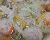 土鍋で具沢山・鶏肉団子スープ（おかず鍋）作り方9写真