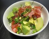 マグロとアボガドの胡麻油入りだれの丼作り方6写真