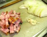■きのことベーコンのホットミルクパスタ■作り方1写真
