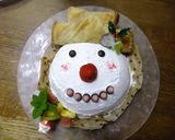 スノーマンのケーキ作り方5写真