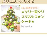 ★ツリー型クリスマスシフォンケーキ★作り方15写真