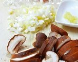 ✿鶏肉と椎茸の溫♥ミルクスープパスタ✿作り方1写真