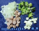ＨＭでウィンナー＆チーズ＆野菜蒸しパン作り方1写真