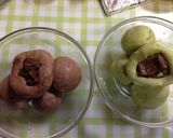 チョコと抹茶のやわらか白玉ホットミルク作り方4写真