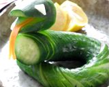 キュウリで蛇できたよ作り方1写真