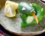 キュウリで蛇できたよ作り方2写真