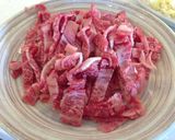 青椒肉絲（チンジャオロース）風焼きうどん作り方2写真