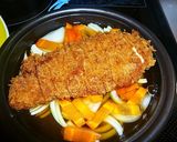 タジン鍋で作るカツ卵とじ作り方7写真