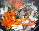 ♬豚肉と春菊の味噌マヨ炒め♫作り方3写真