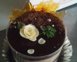 チョコバナナムースのデコレーションケーキ作り方15写真