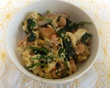 ほうれん草とさつま揚げの卵とじ丼作り方5写真