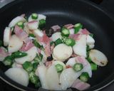 おもち活用×長いもオクラチーズ焼作り方2写真