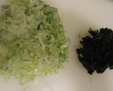 ○。さけとネギとわかめのチャーハン。○作り方1写真