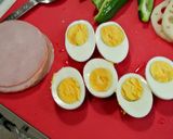 帽子みたいなゆで卵とハムの天ぷら作り方1写真