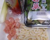 春の七草と鶏肉入りうどん作り方1写真
