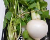 春の七草と鶏肉入りうどん作り方2写真