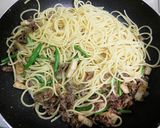焼き大根と牛肉のパスタ。作り方7写真