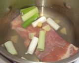 圧力鍋で柔らか＊豚の角煮作り方1写真
