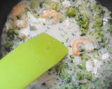 海老とブロッコリーのミルクスープパスタ作り方5写真