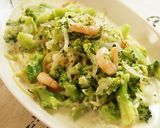 海老とブロッコリーのミルクスープパスタ作り方7写真