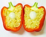 パプリカの鶏肉詰め作り方3写真