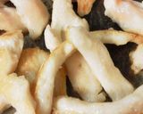 卵白でしっとり柔らか鶏むね肉と長葱塩炒め作り方4写真