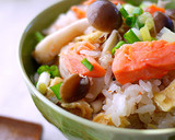 炊き込みご飯＊甘塩鮭と油揚げの生姜風味作り方6写真