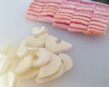 ベーコン、長ネギ、ショウガで土鍋ご飯作り方5写真
