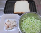 うま~っ!!鶏ハムキャベツトースト♪作り方1写真