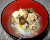 だし汁たっぷり！さっぱり鳥鍋作り方8写真