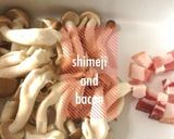 ♡しめじとベーコンのクリーム生パスタ♡作り方1写真