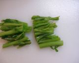 春菊の茎のからしポンあえ☆作り方3写真