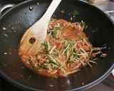 水菜とツナのトマトソースパスタ作り方3写真