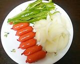 お弁当にピッタリ♪赤いウインナー炒め作り方1写真