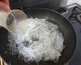 白滝de絹さやと明太子の和風パスタ風作り方3写真