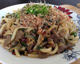 香港風、牛肉を使った焼きうどん作り方9写真