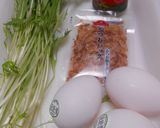 水菜入り卵焼き・かつおぶしのせ作り方1写真