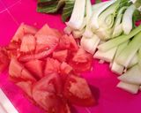 ずぼら瞬殺☆トマトと青梗菜のツナパスタ作り方1写真
