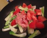 ずぼら瞬殺☆トマトと青梗菜のツナパスタ作り方3写真