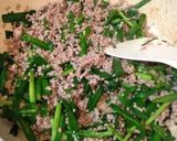 ひき肉ニラ豆腐作り方1写真