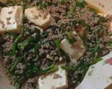 ひき肉ニラ豆腐作り方2写真