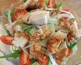 唐揚げと水菜のシャキシャキサラダ作り方5写真