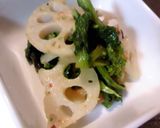 菜の花とレンコンのコチュジャン和え作り方4写真