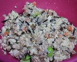 ＊豆腐と挽肉で油揚げの五目巾着煮＊作り方3写真