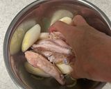超簡単‼︎! 手羽中長ネギ蒸し♪塩生姜味作り方2写真