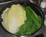 [簡単]白菜と春菊の湯引きごまポン和え作り方1写真