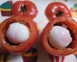 【トマトのチーズ焼き】そぼろ＆温泉卵入り作り方5写真