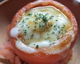 【トマトのチーズ焼き】そぼろ＆温泉卵入り作り方7写真
