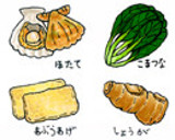 ホタテと小松菜と油揚げの生姜醤油炒め作り方1写真